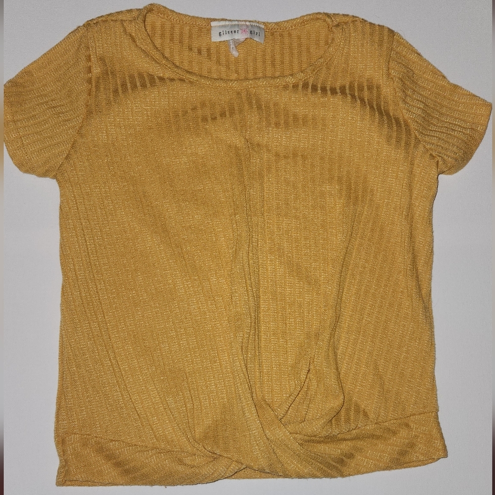 Glitter girl mustard yellow t-shirt